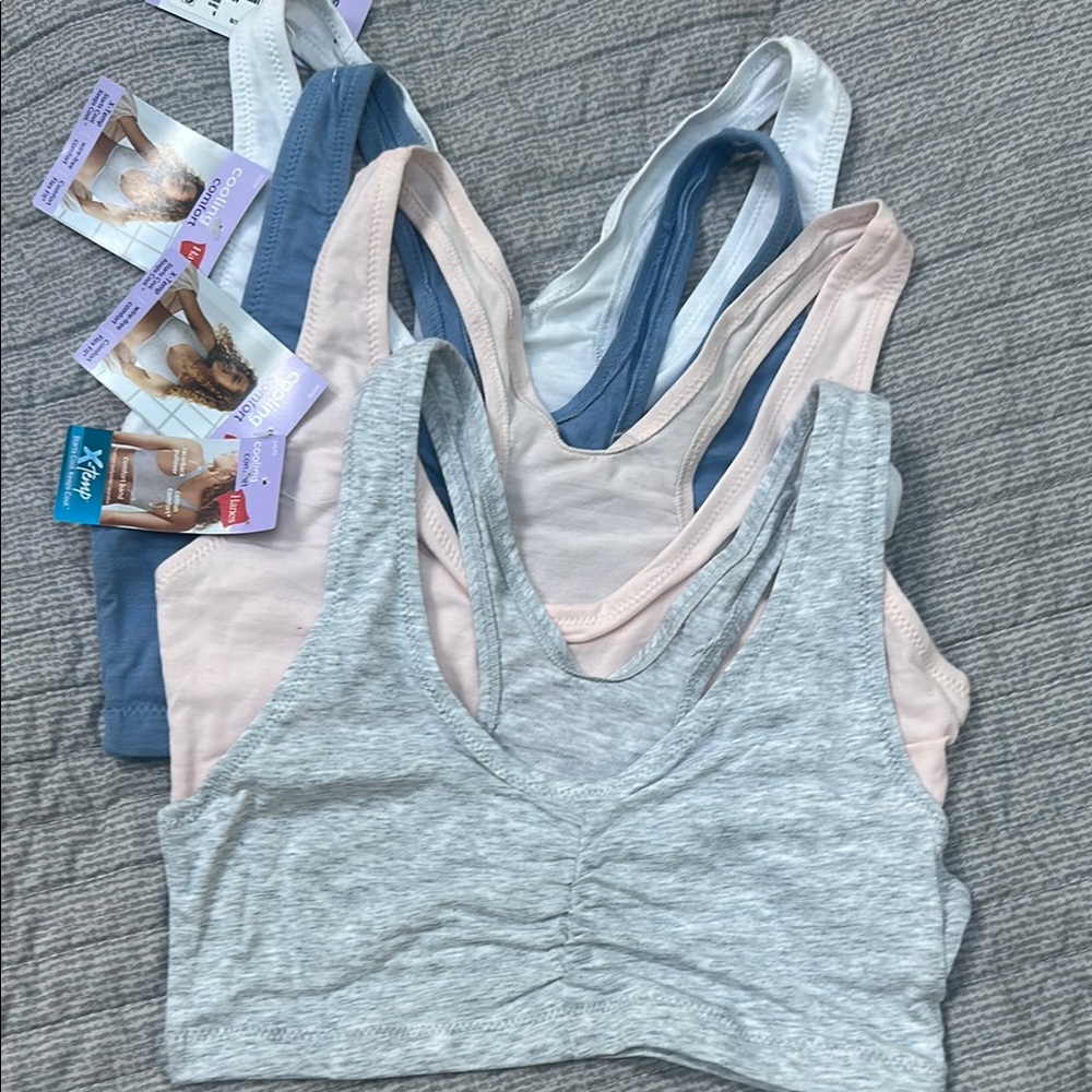 4-pack Hanes Cooling Comfort Cotton Bralettes, Small